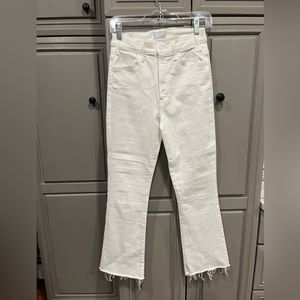 White Mother Hustler Ankle Fray Jeans